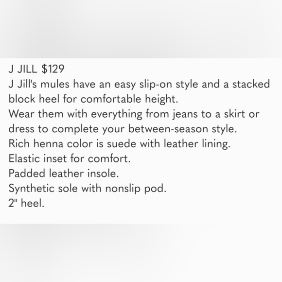 J JILL Celeste Henna Suede Block Heel Mules Size 10M - Picture 10 of 14